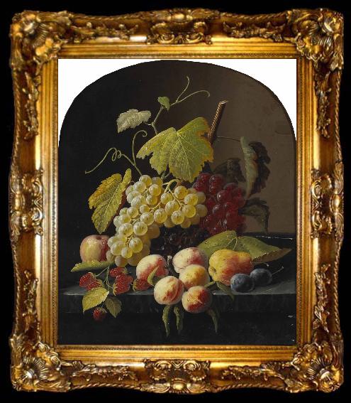 framed  Severin Roesen A Still Life with Grapes, ta009-2