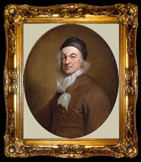 framed  Sir Godfrey Kneller Portrait of Charles de Marguetel de Saint-Denis de Saint-Evremond, ta009-2