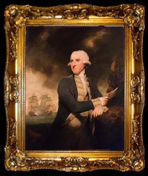framed  Sir Joshua Reynolds Portrait of Admiral Sir Samuel Hood, later Lord Hood, ta009-2