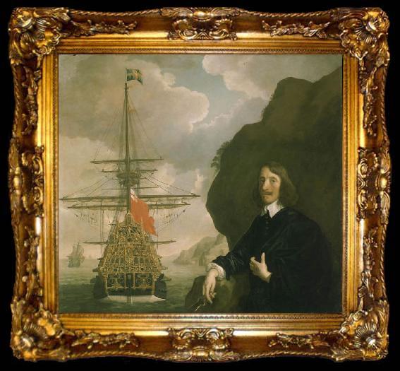 framed  Sir Peter Lely Peter Pett and the Sovereign of the Seas., ta009-2