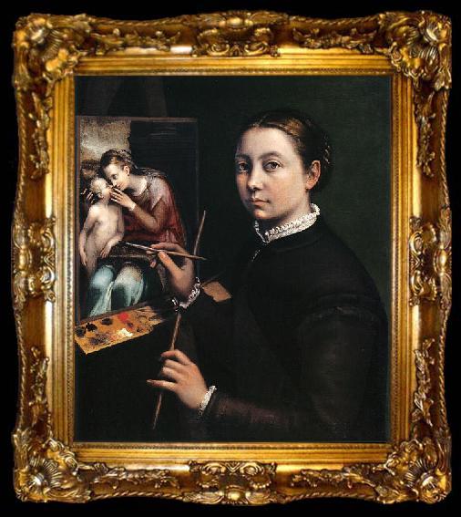 framed  Sofonisba Anguissola Self-portrait at the easel., ta009-2