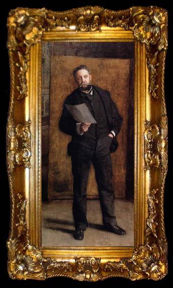 framed  Thomas Eakins Portrait of Leslie W Miller, ta009-2