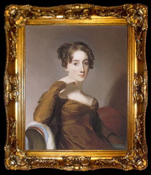 framed  Thomas Sully Oil on canvas portrait of Elizabeth McEuen Smith by Thomas Sully, 1823, ta009-2