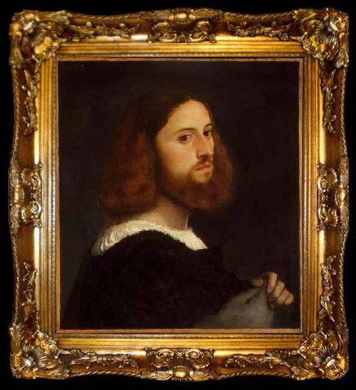 framed  Titian Portrait of a Man, ta009-2