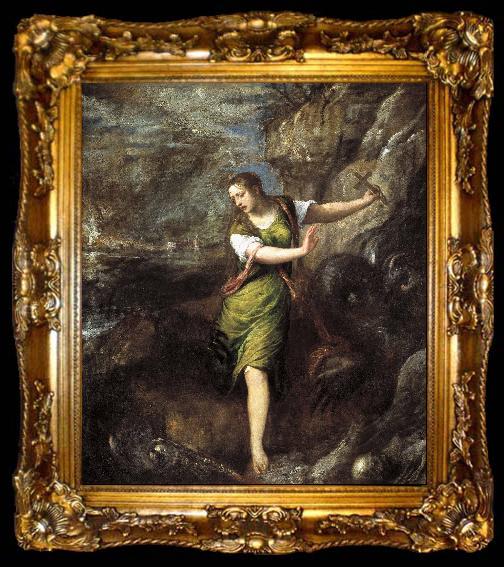 framed  Titian Saint Margaret, ta009-2
