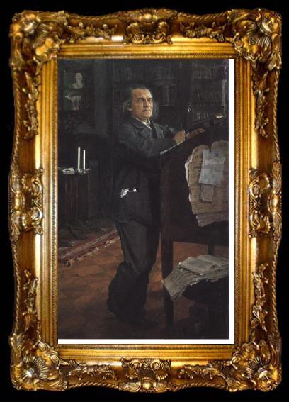 framed  Valentin Serov Compositor Alexander Serov por Valentin Serov, 1887-1888, ta009-2