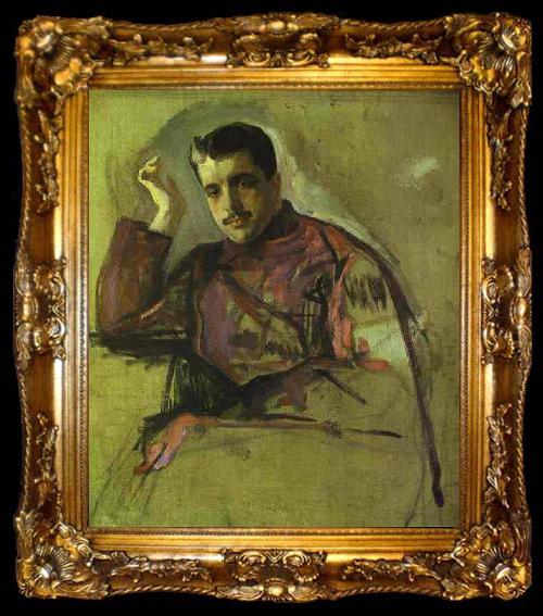framed  Valentin Serov Portrait of Sergei Diaghilev, ta009-2