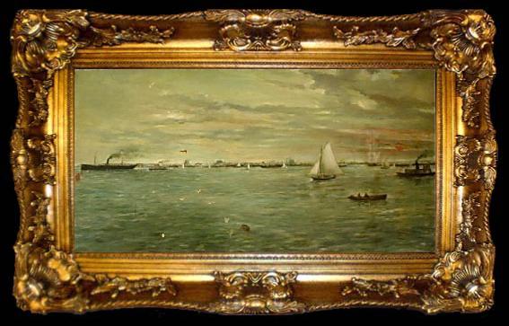 framed  Verner Moore White The Harbor at Galveston, was painted for the Texas exhibit at the, ta009-2