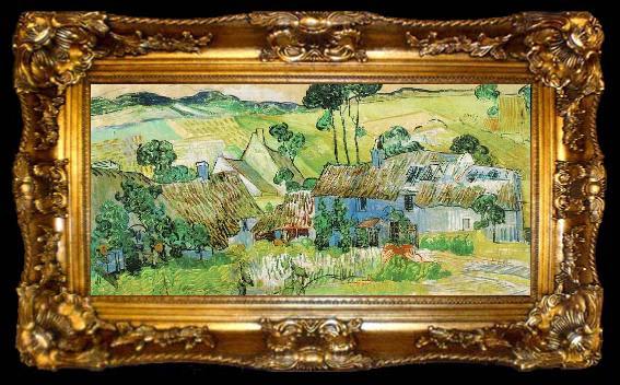 framed  Vincent Van Gogh Farms near Auvers, ta009-2