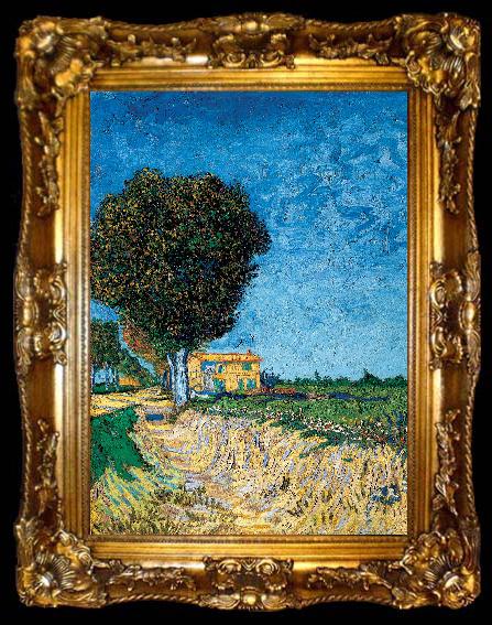 framed  Vincent Van Gogh Avenue bij Arles, ta009-2