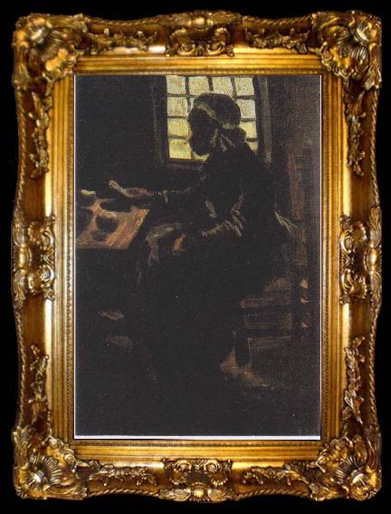 framed  Vincent Van Gogh Peasant woman eating, ta009-2