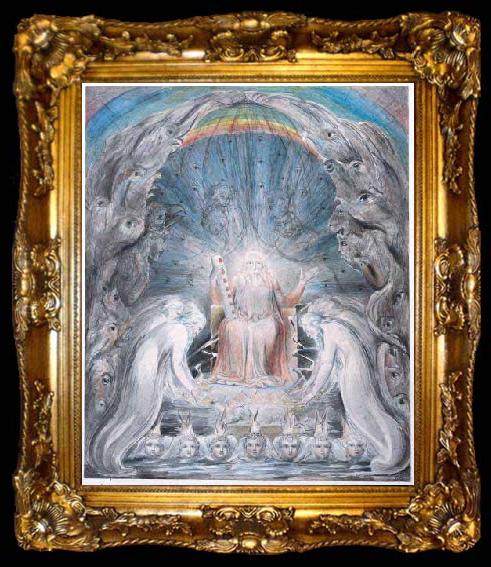 framed  William Blake Four and Twenty Elders Casting their Crowns before the Divine Throne, ta009-2