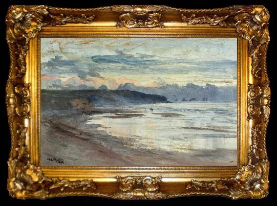 framed  William Lionel Wyllie A Coastal Scene at Sunset, ta009-2