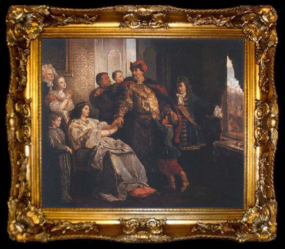 framed  Wojciech Gerson Pozegnanie Jana III z rodzina przed wyprawa wiedenska, ta009-2