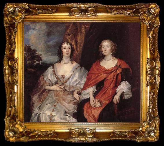 framed  Anthony Van Dyck Anna Dalkeith,Countess of Morton,and Lady Anna Kirk, ta009-2