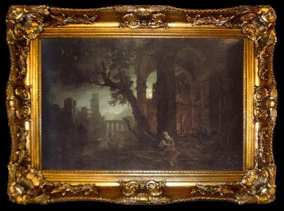 framed  Claude Lorrain Landscape with the Temptations of St.Anthony Abbot, ta009-2