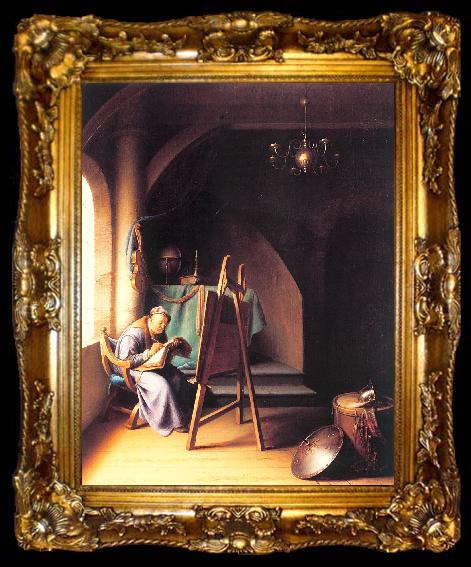 framed  DOU, Gerrit Man Writing by an Easel, ta009-2