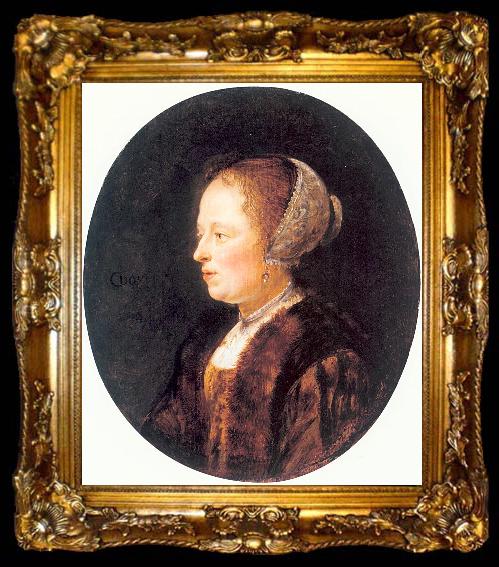 framed  DOU, Gerrit Portrait of a Woman, ta009-2