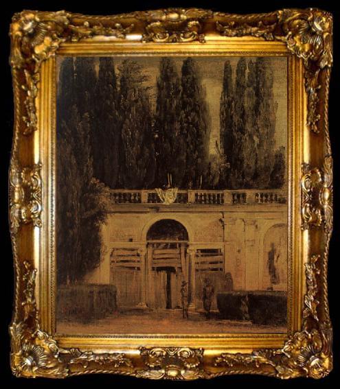 framed  Diego Velazquez View of the Garden of the Villa Medici in Rome, ta009-2