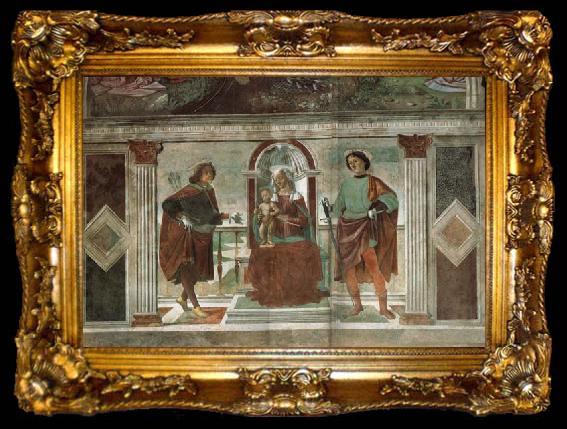 framed  Domenicho Ghirlandaio Thronende Madonna mit den Heiligen Sebastian und julianus, ta009-2