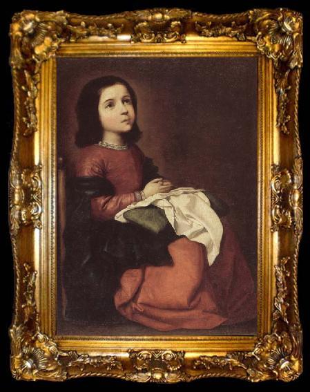 framed  Francisco de Zurbaran The Girlhood of the Virgin, ta009-2
