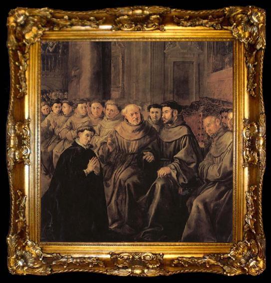 framed  Francisco de herrera the elder St.Bonaventure Receiving the Habit of St.Francis, ta009-2