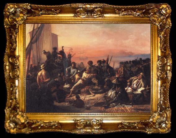 framed  Francois Auguste Biard The Slave Trade, ta009-2