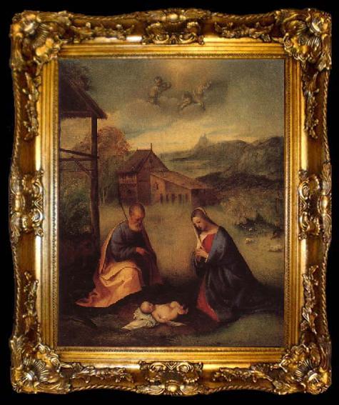 framed  Girolamo Romanino Adoration of the Christ, ta009-2