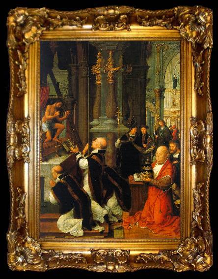 framed  Isenbrandt, Adriaen The Mass of St. Gregory, ta009-2