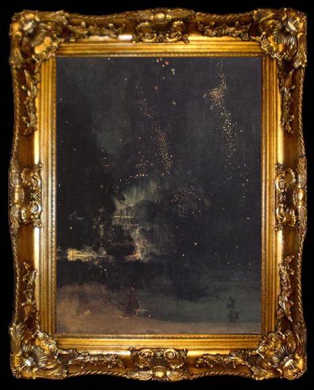 framed  James Abbott McNeil Whistler Nocturne in Black and Gold:The Falling Rocket, ta009-2