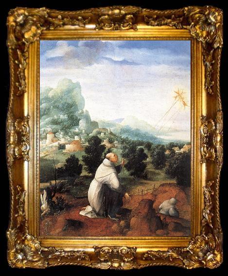 framed  Jan van Scorel The Stigmata of St.Francis, ta009-2