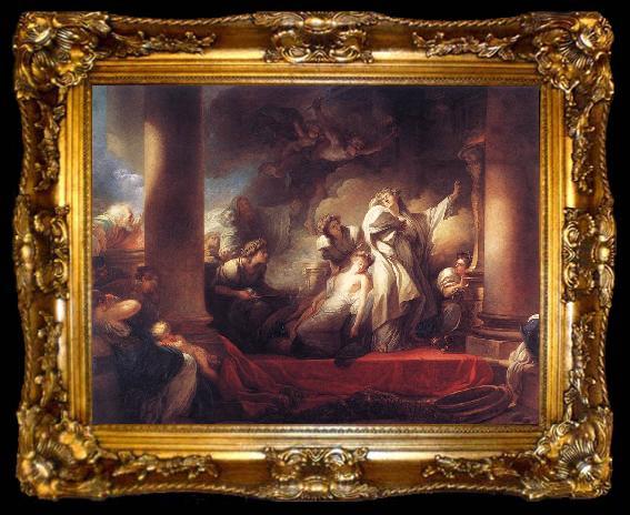 framed  Jean Honore Fragonard Coresus Sacrificing himselt to Save Callirhoe, ta009-2