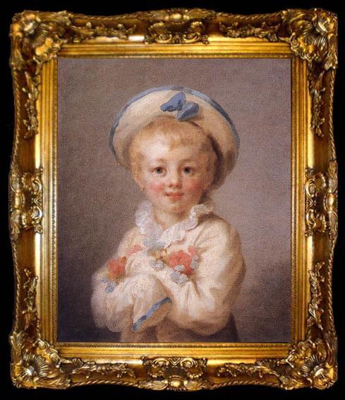 framed  Jean Honore Fragonard A Boy as Pierrot, ta009-2