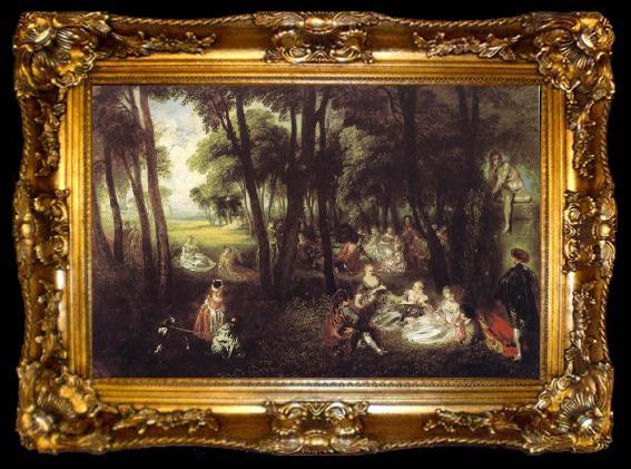framed  Jean-Antoine Watteau Country Pursuits, ta009-2
