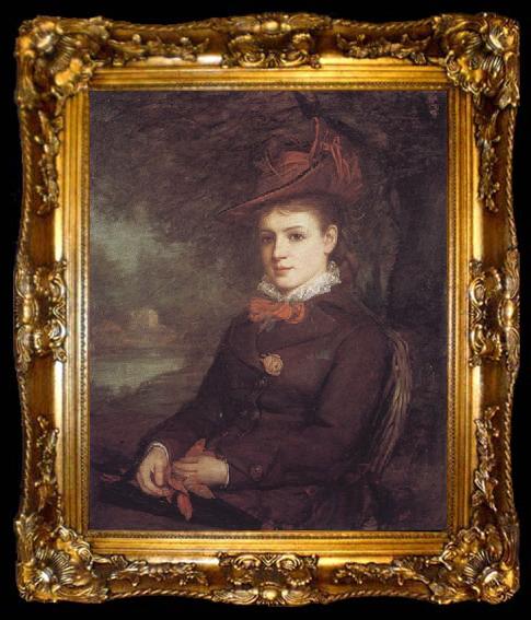 framed  John William Waterhouse Portrait of a Young Woman, ta009-2