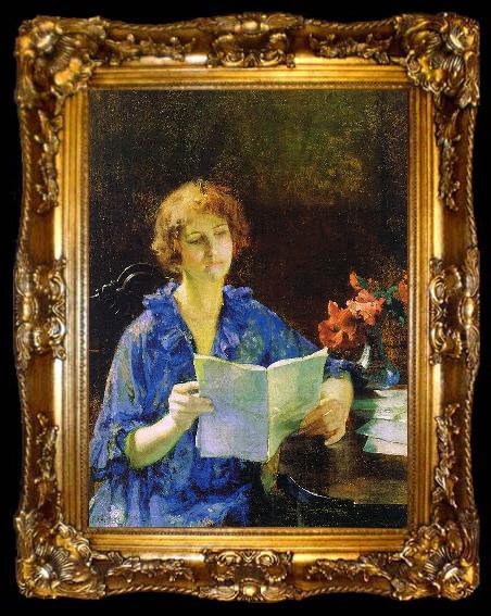 framed  Jones, Francis Coates Woman Reading, ta009-2