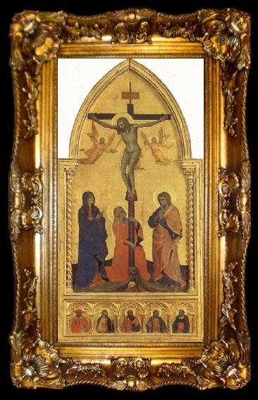 framed  Nardo di Cione Crucifixion Scene with Mourners SS.Jerome,James the Lesser,Paul,James the Greater,and Peter Martyr, ta009-2