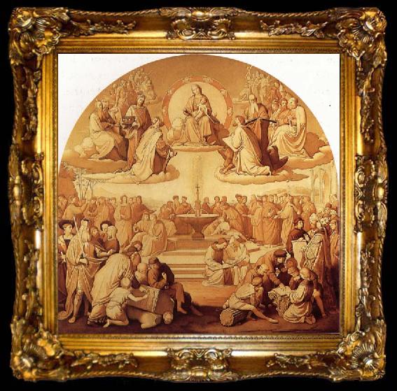 framed  Overbeck, Johann Friedrich The Triumph of Religion in the Arts, ta009-2