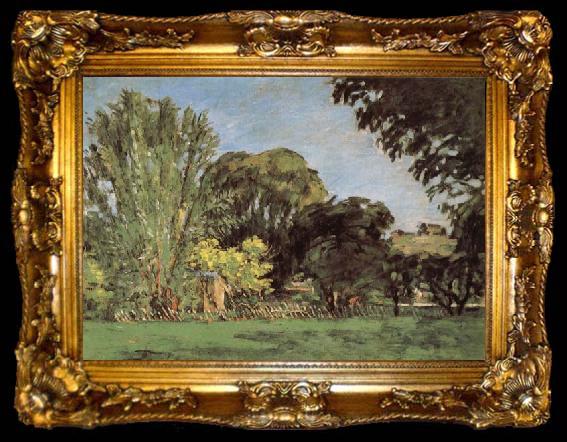 framed  Paul Cezanne Trees in the Jas de Bouffan, ta009-2