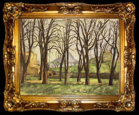 framed  Paul Cezanne Chestnut Trees at the jas de Bouffan in Winter, ta009-2