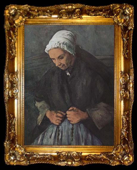 framed  Paul Cezanne Old Woman with a Rosary, ta009-2