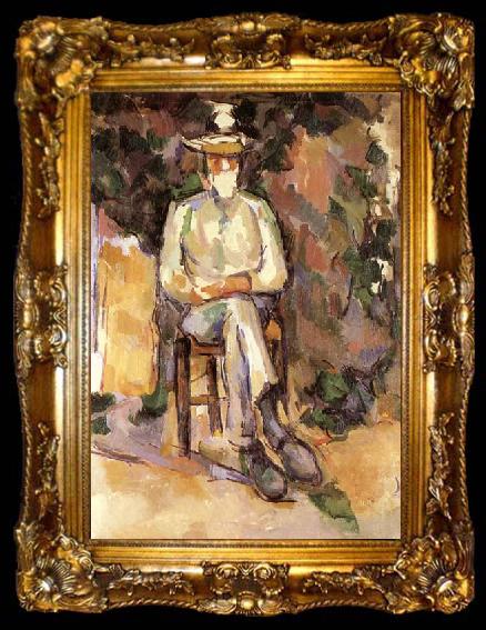 framed  Paul Cezanne Portrait du jardinier Vallier, ta009-2