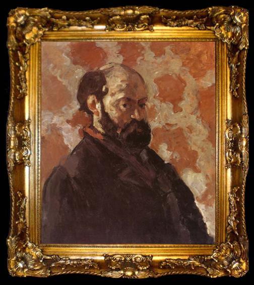 framed  Paul Cezanne Self-Portrait on Rose Background, ta009-2