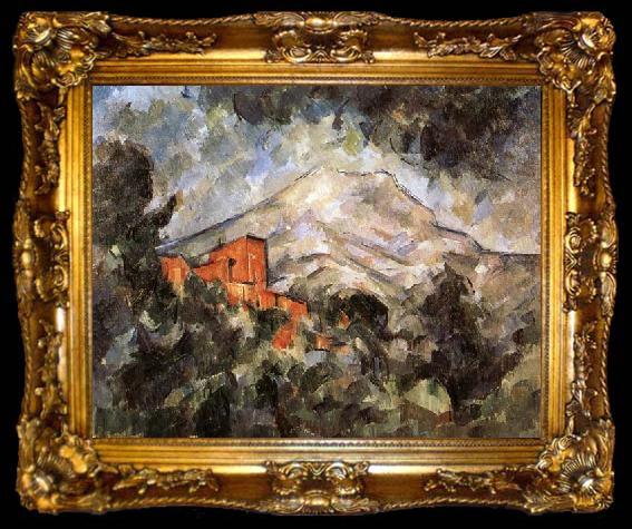 framed  Paul Cezanne La Montagne Sainte-Victoire et le Chateau Noir, ta009-2