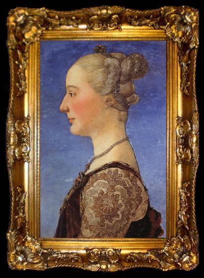 framed  Piero pollaiolo Portrait of a Woman, ta009-2