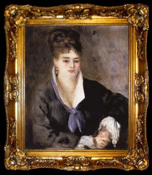 framed  Pierre Renoir Lady in a Black Dress, ta009-2