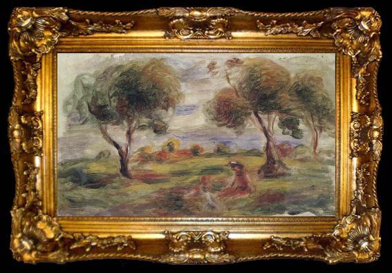 framed  Pierre Renoir Landscape with Figures at Cagnes, ta009-2