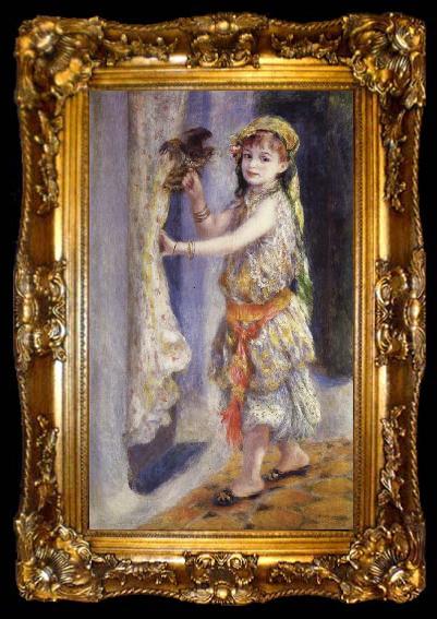 framed  Pierre Renoir Young Girl with a Falcon, ta009-2