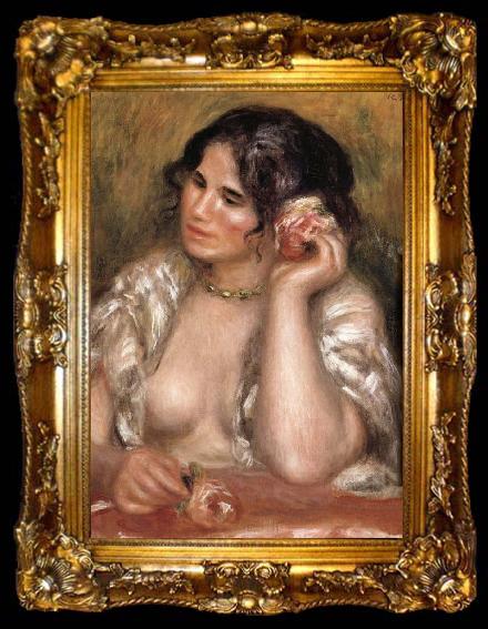 framed  Pierre Renoir Gabrielle with a Rose, ta009-2