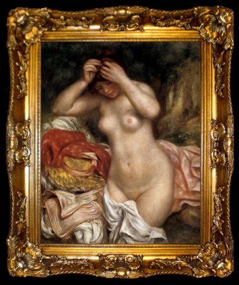 framed  Pierre Renoir Bather Arranging Her Hair, ta009-2